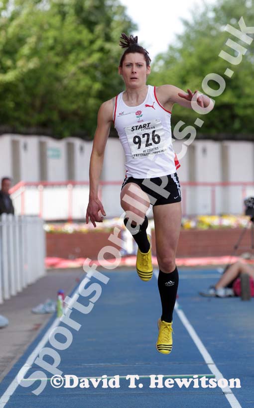 Emma Pringle (Gateshead) winner of the triple jump with a championship record at the North Eastern Champs, Gateshead.